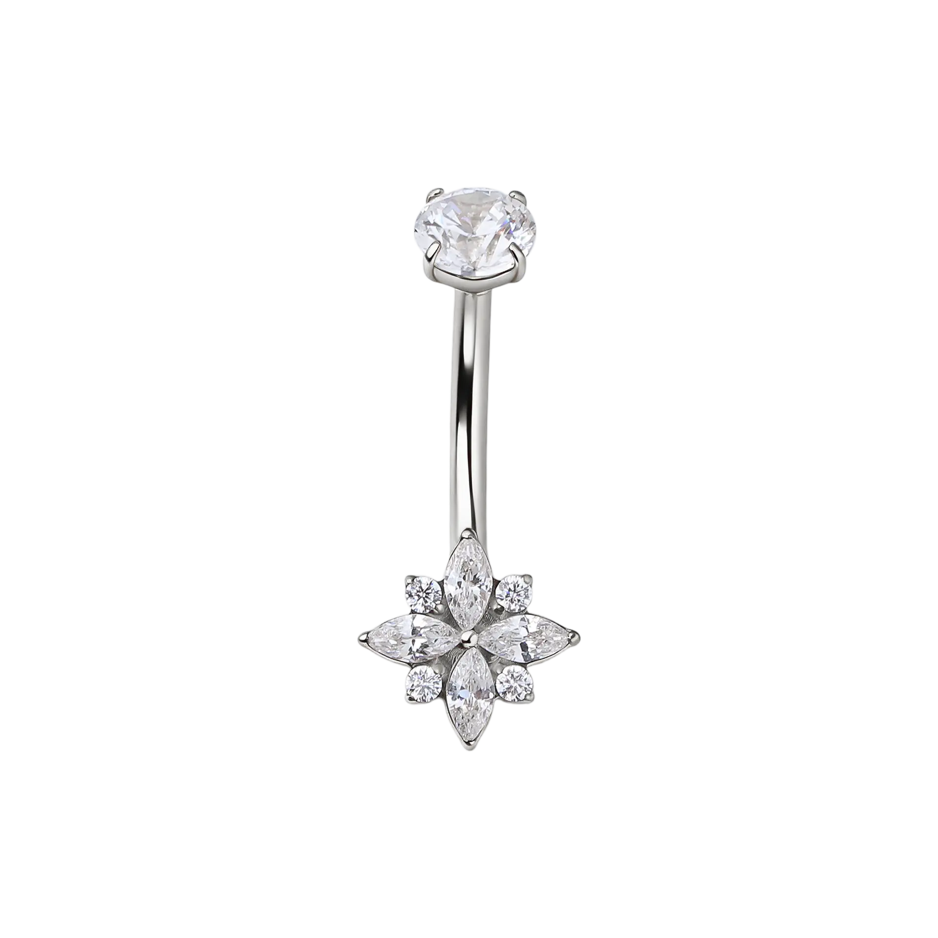 Navarro Titanium Belly Ring Silver NPL S006 - view 2