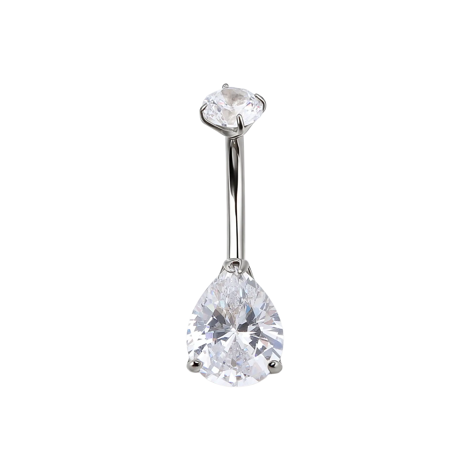 Navarro Titanium Belly Ring Silver NPL S007 - view 2