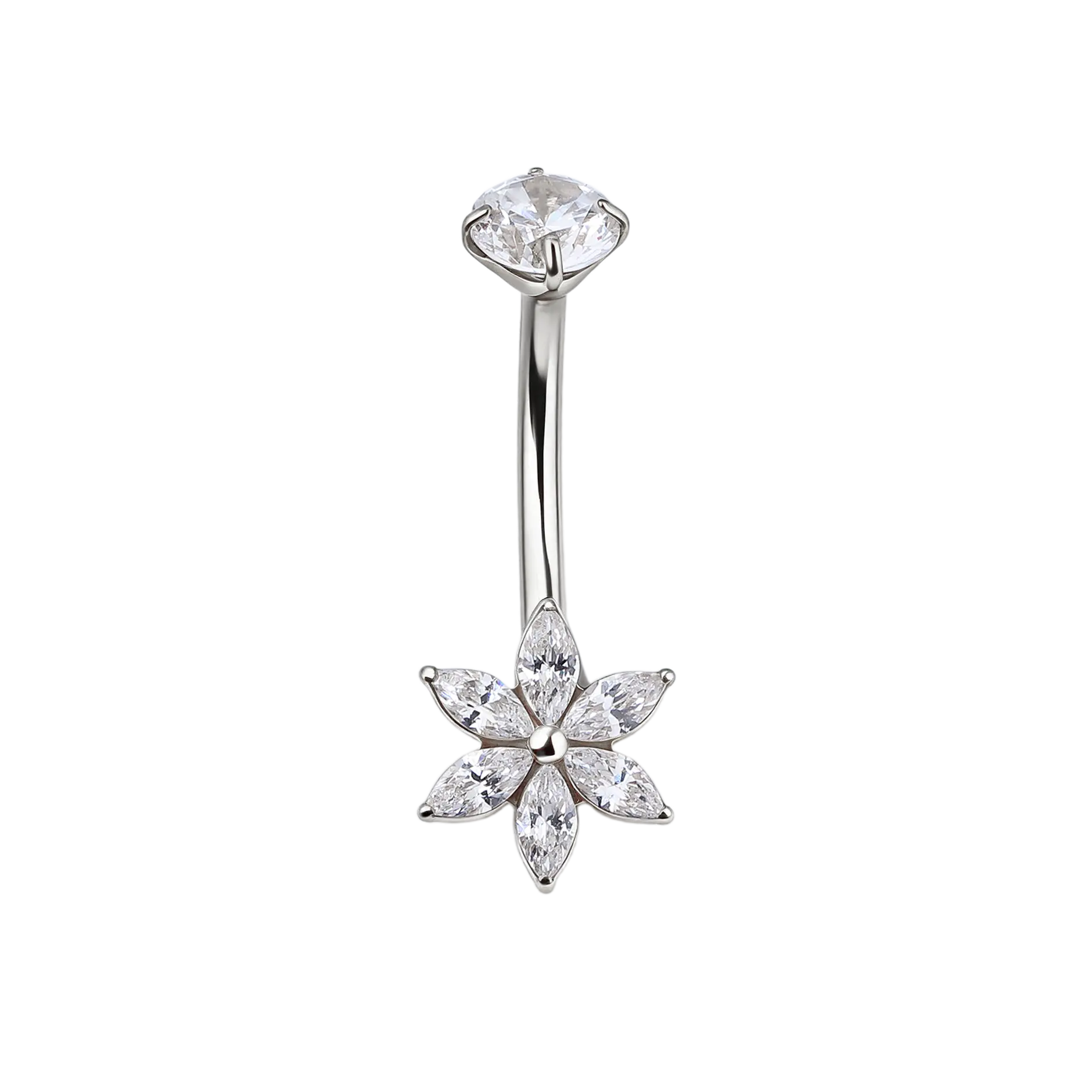 Navarro Titanium Belly Ring Silver NPL S009 - view 2