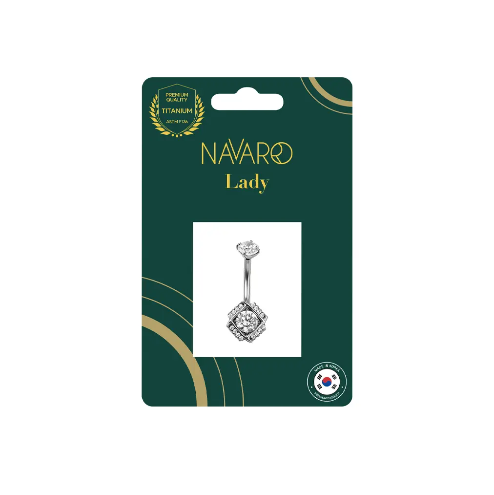 Navarro Titanium Belly Ring Silver NPL S011 - view 1