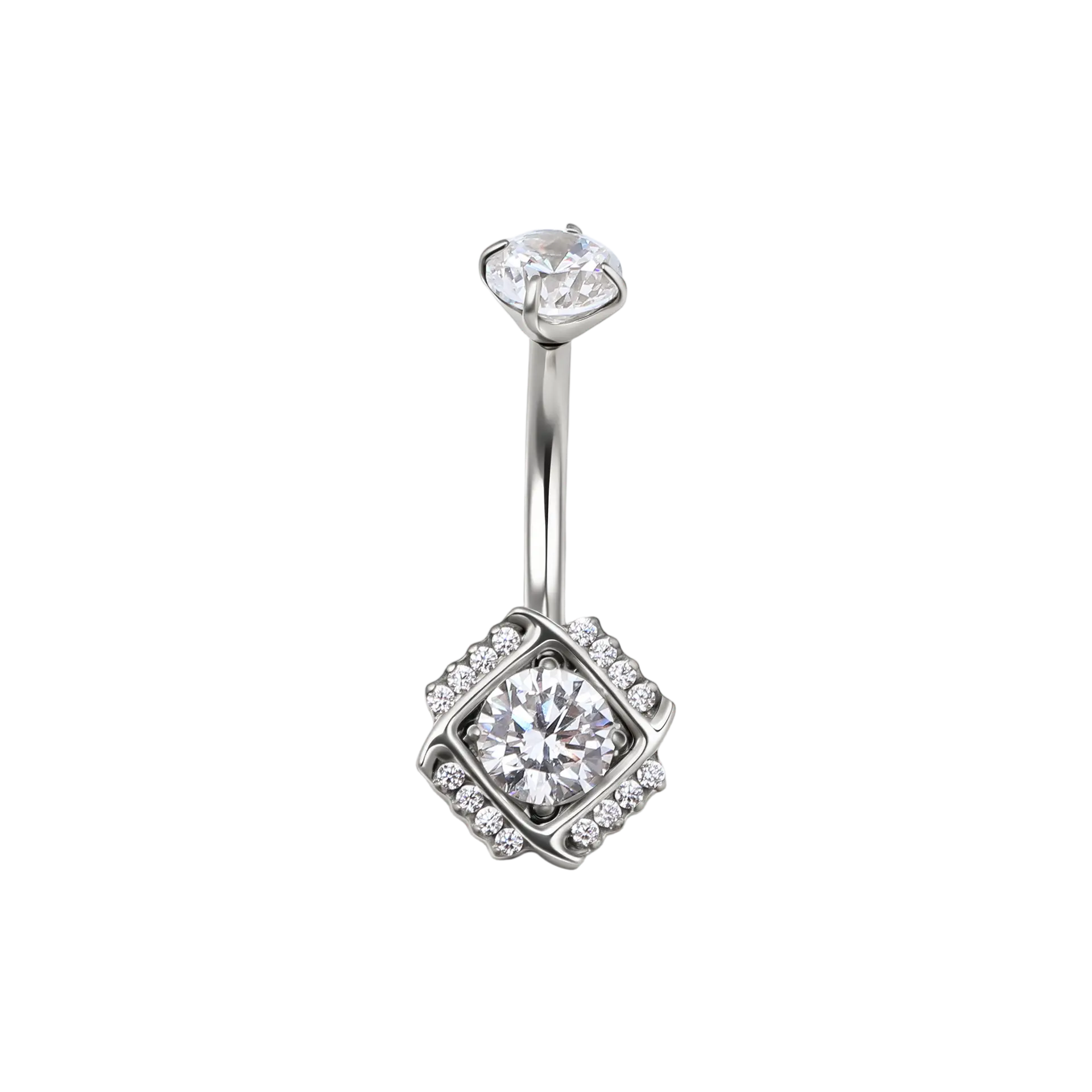 Navarro Titanium Belly Ring Silver NPL S011 - view 2