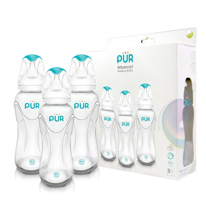 Pur Advanced Slim Neck Bottle To Protect  Against Colic 8 Oz/250ml 3Pcs - view 1