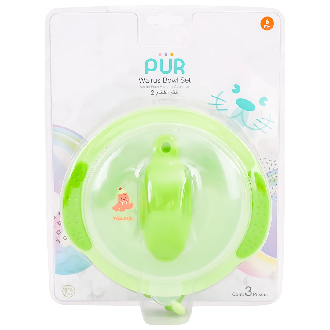Pur walrus set bowl and cutlery