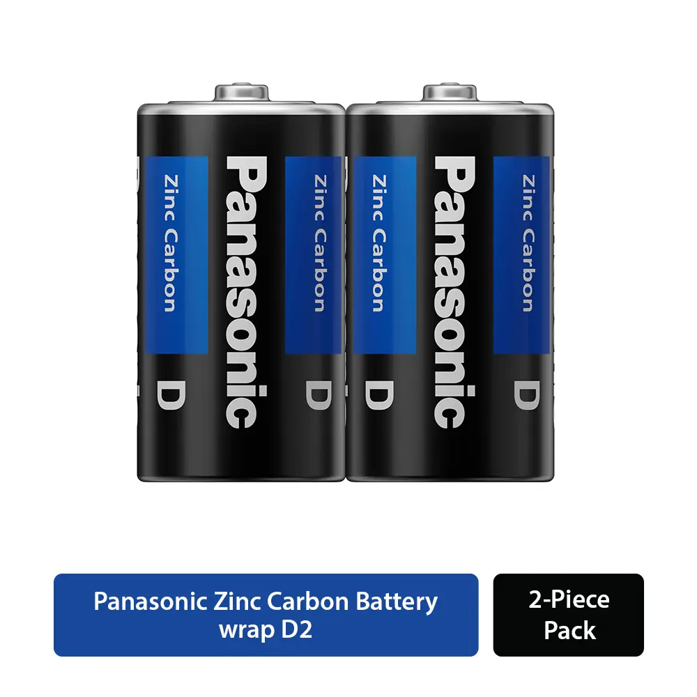 Panasonic Zinc Carbon Battery wrap D 2-Pcs  - view 2
