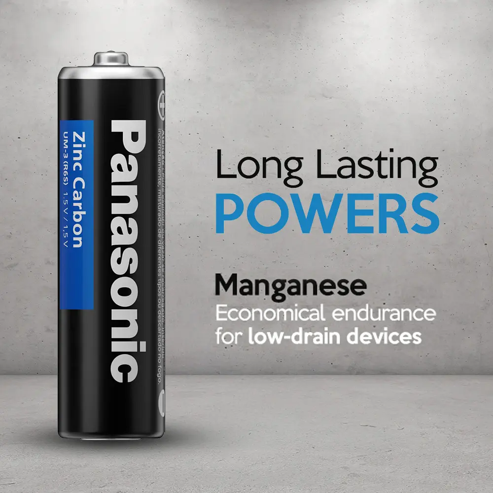 Panasonic Zinc Carbon Battery wrap D 2-Pcs  - view 3