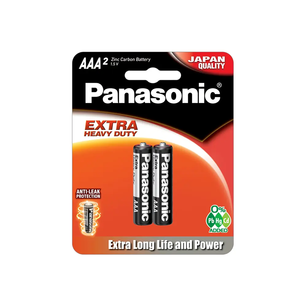 Panasonic Zinc Carbon Battery Blister AAA 2-Pcs  - view 1