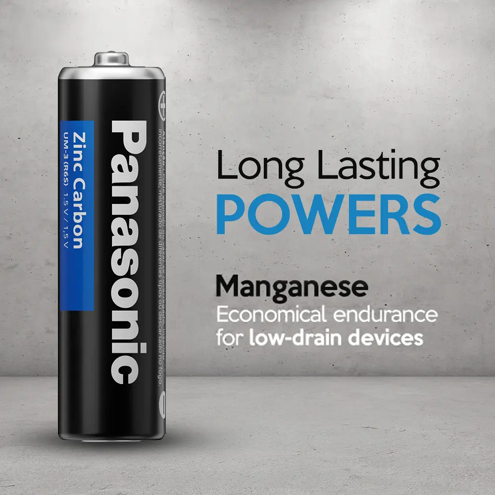 Panasonic Zinc Carbon Battery Blister AAA 2-Pcs  - view 3