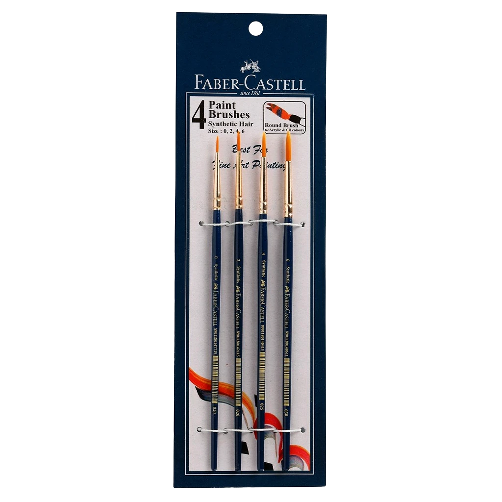 Faber Castell Synthetic Hair set of 4 Round Brushes