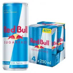 Red Bull Energy Drink Suger Free 4 pcs 250 ml