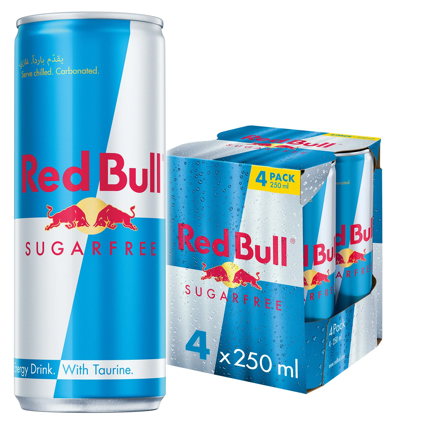 Red Bull Energy Drink Suger Free 4 pcs 250 ml